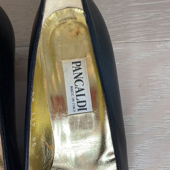 PANCALDI Italian supple black pumps size 8.5 AA - Picture 2 of 8